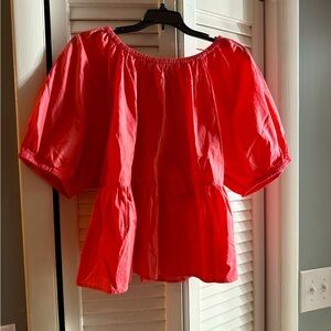 Old Navy Puff-Sleeve Cutout Babygirl Swing Blouse, L